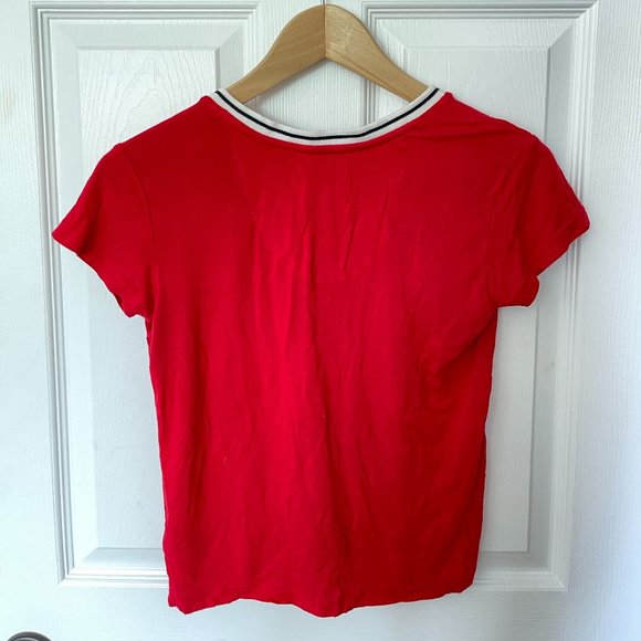 Harlow Red V-neck Crop Top - Picture 2 of 2